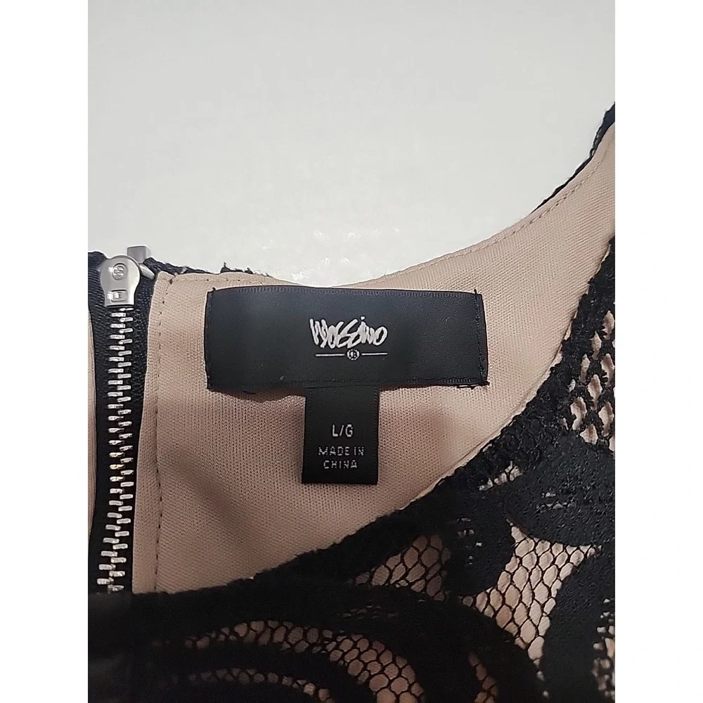Mossimo Black Lace Dress With Beige Under Slip Size Large